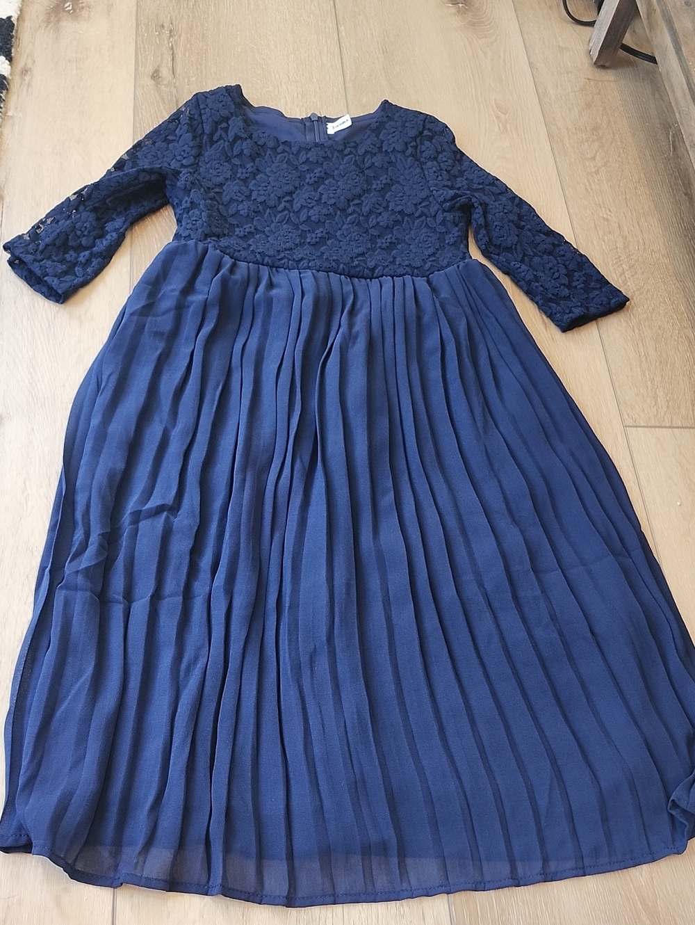 Girls Navy Lace Dress, 6/7
